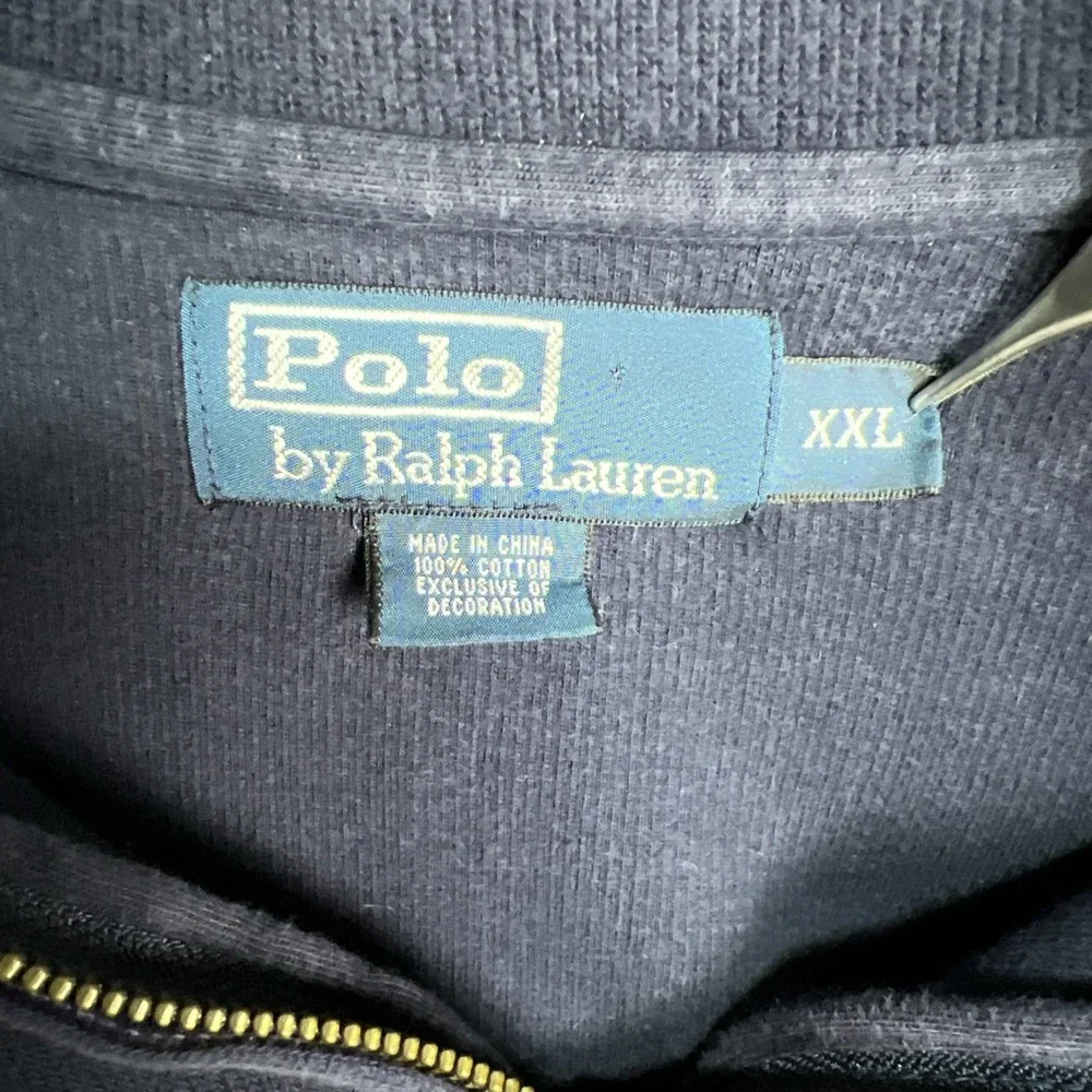 Polo Ralph Lauren Quarter Zip XXL Navy‎ Pullover Pony Logo Mens